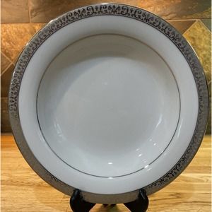 Vintage Royal Gallery Platinum Buffett set of 4 Soup Bowls 9"